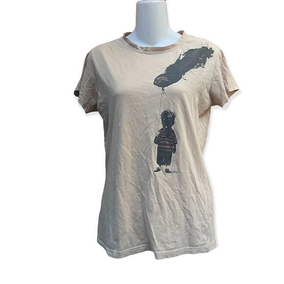 STREET ART GRAFFITI ARTIST BOY WITH SKULL BALLOON TEE LARGE JUNIOR L - Picture 3 of 6